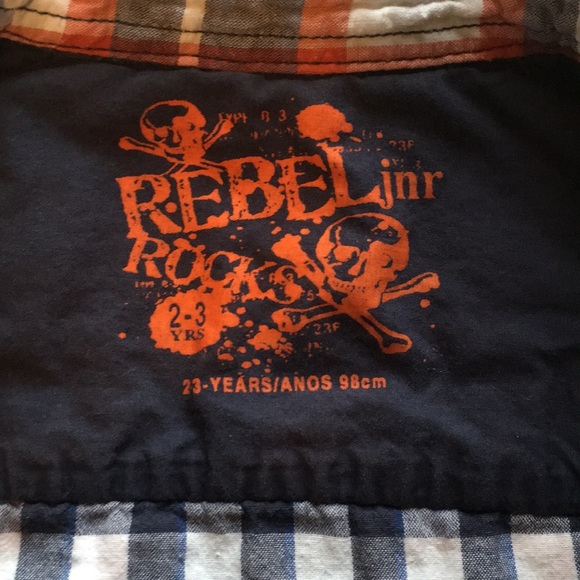 Rebel jnr boy cotton plaid shirt 2-3T - Picture 4 of 4